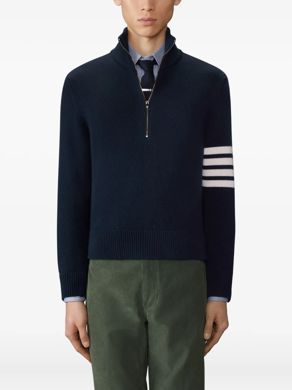 Thom Browne Trui met halve rits Blauw