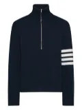 Thom Browne stripe-detail half-zip sweater - Blue