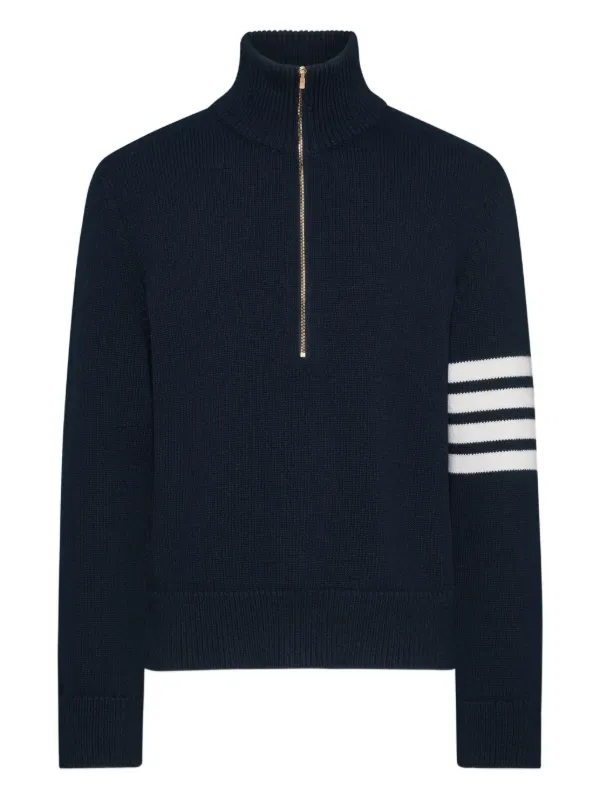 トップス Thom Browne Sweaters Blue Thom Browne - Striped Cotton Sweater - Men - Sky blue Thom