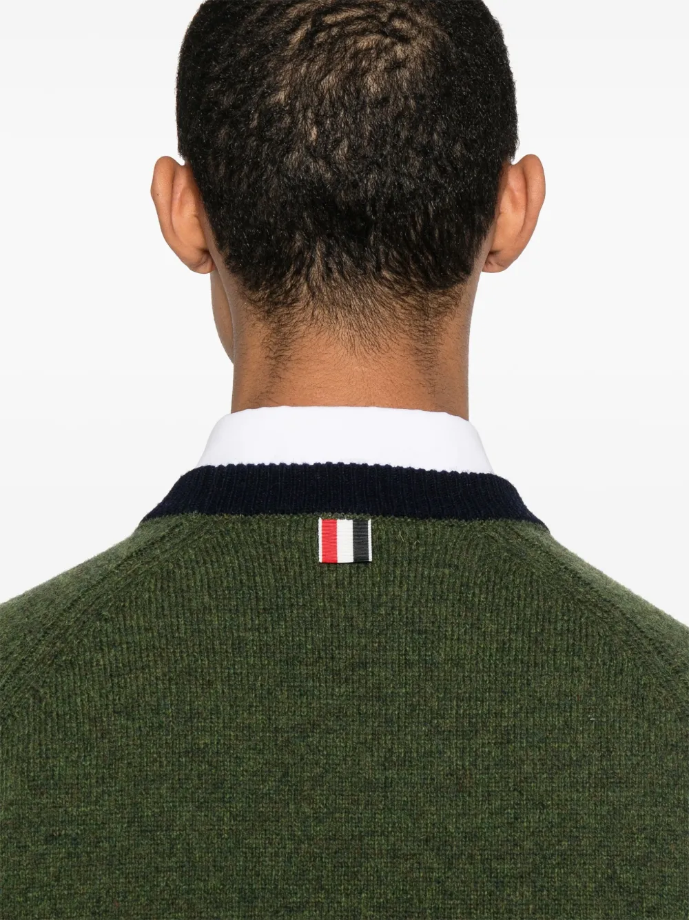 Thom Browne 4 Bar Stripe wollen trui Groen
