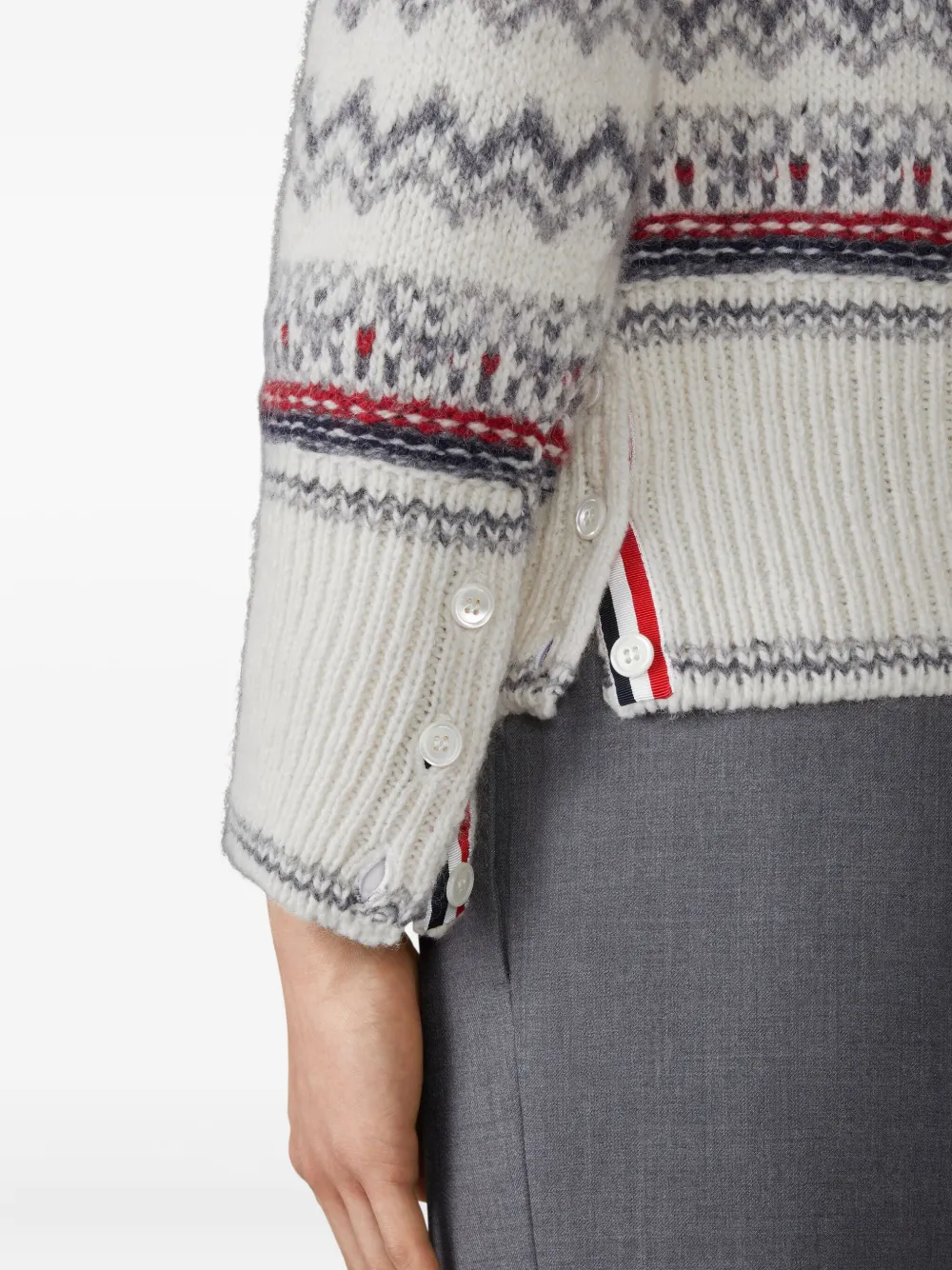 Thom Browne Donegal gebreid tweed vest Wit