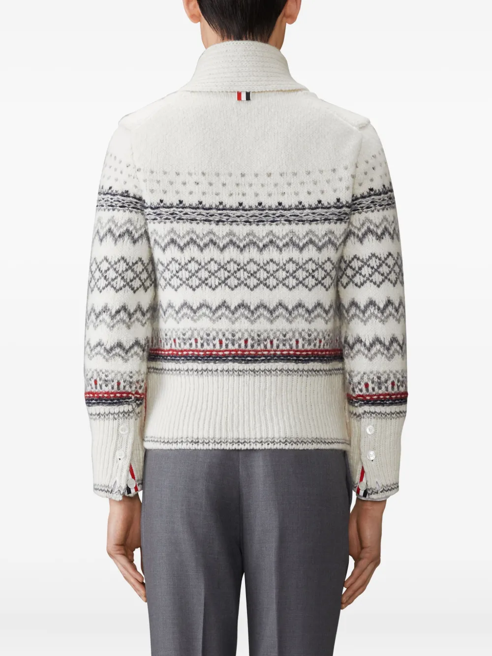 Thom Browne Donegal gebreid tweed vest Wit