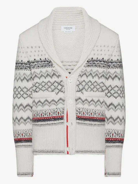 Thom Browne Donegal knitted tweed cardigan