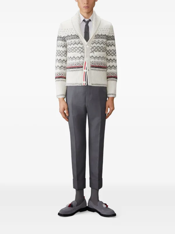 Thom Browne Donegal カーディガン | ホワイト | FARFETCH JP