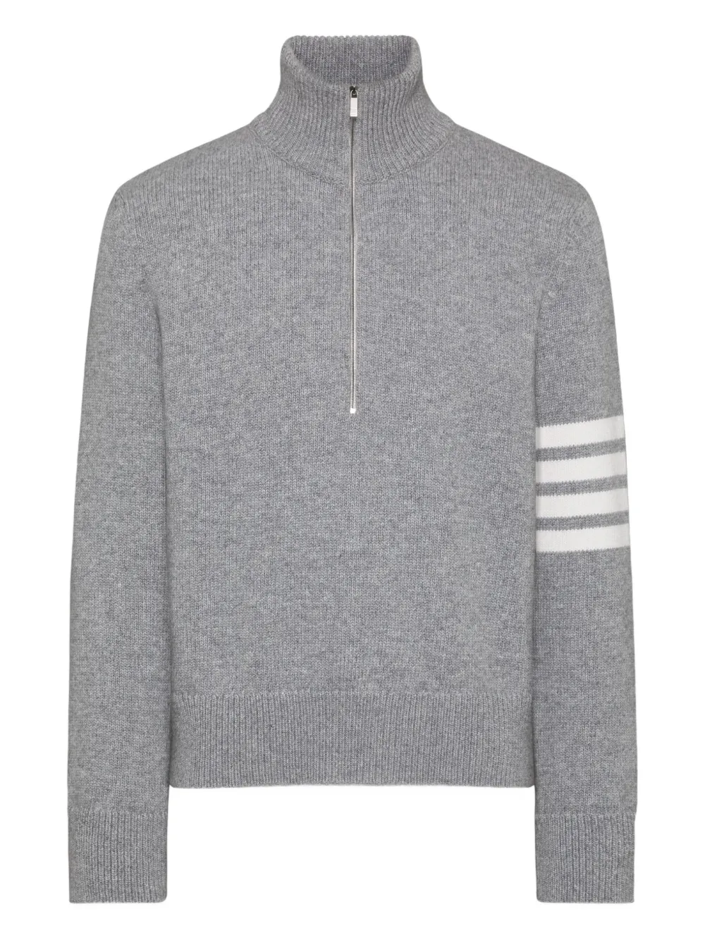 Thom Browne Trui met gestreept detail en rits Grijs