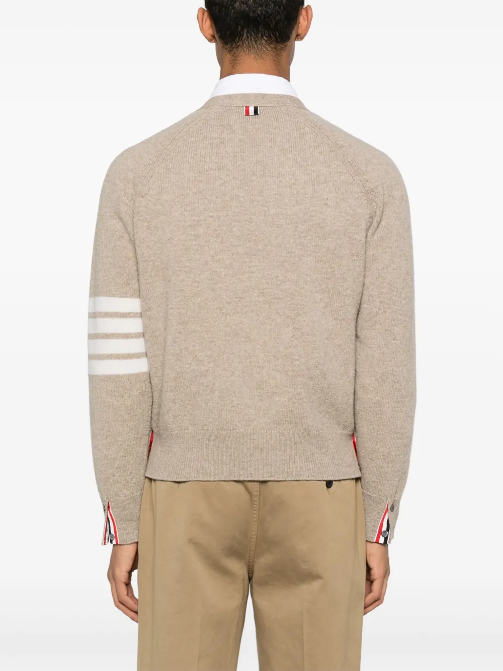 Thom Browne 4 Bar Stripe wollen vest Beige