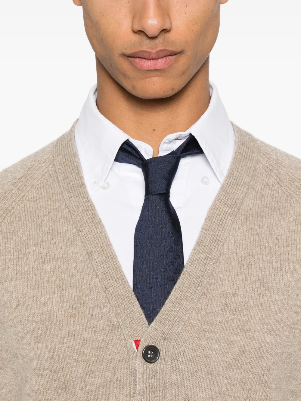 Thom Browne 4 Bar Stripe wollen vest Beige