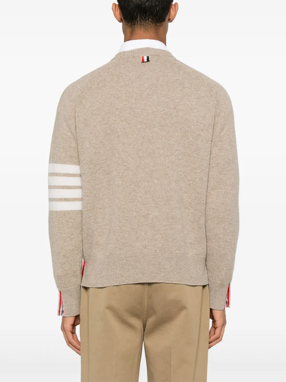 Thom Browne 4 Bar Stripe wollen trui Bruin