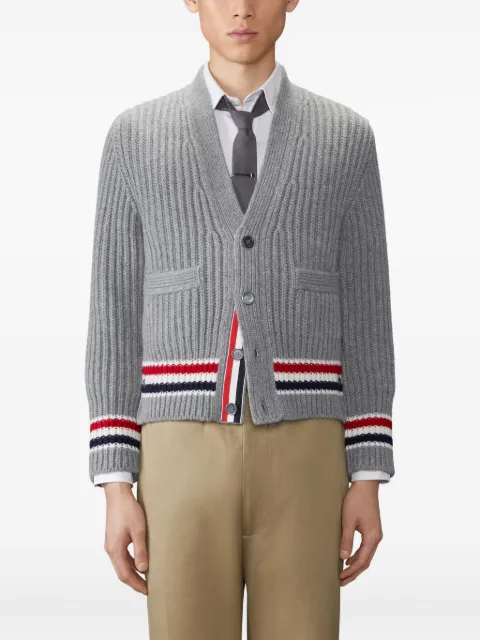 Thom Browne ribbed v-neck cardigan