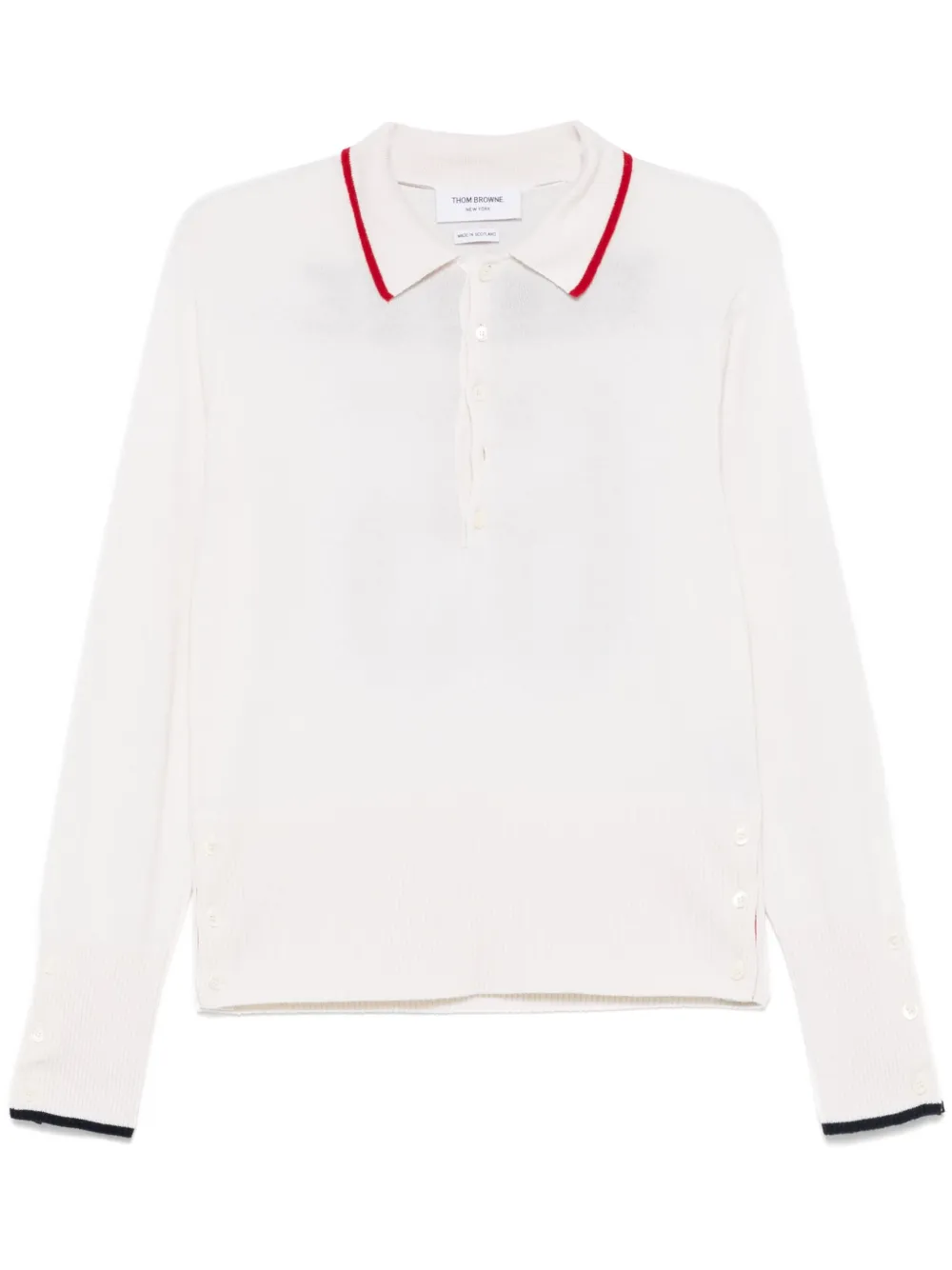 Thom Browne カシミア ポロシャツ - ホワイト Thom Browne カシミア ポロシャツ - ホワイト