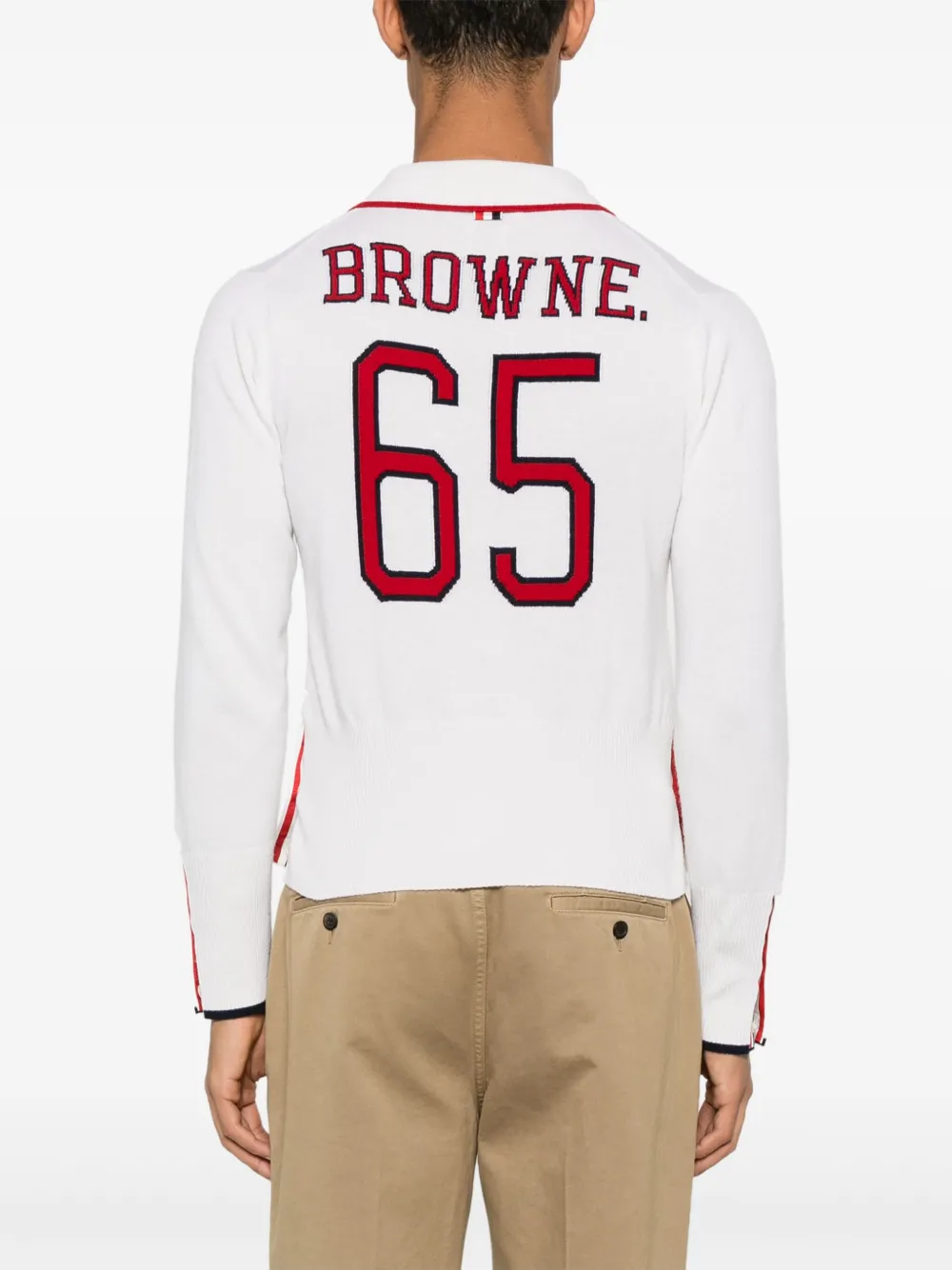 Thom Browne Kasjmier poloshirt met intarsia Wit