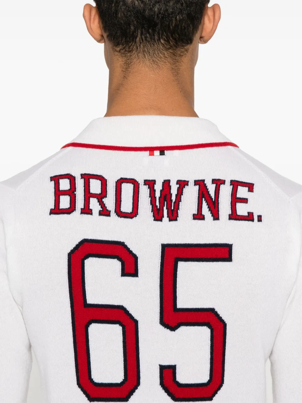 Thom Browne Kasjmier poloshirt met intarsia Wit