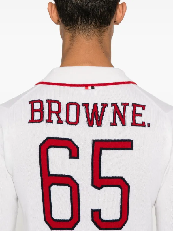 Thom Browne Browne 65 インターシャカシミアポロシャツ | ホワイト