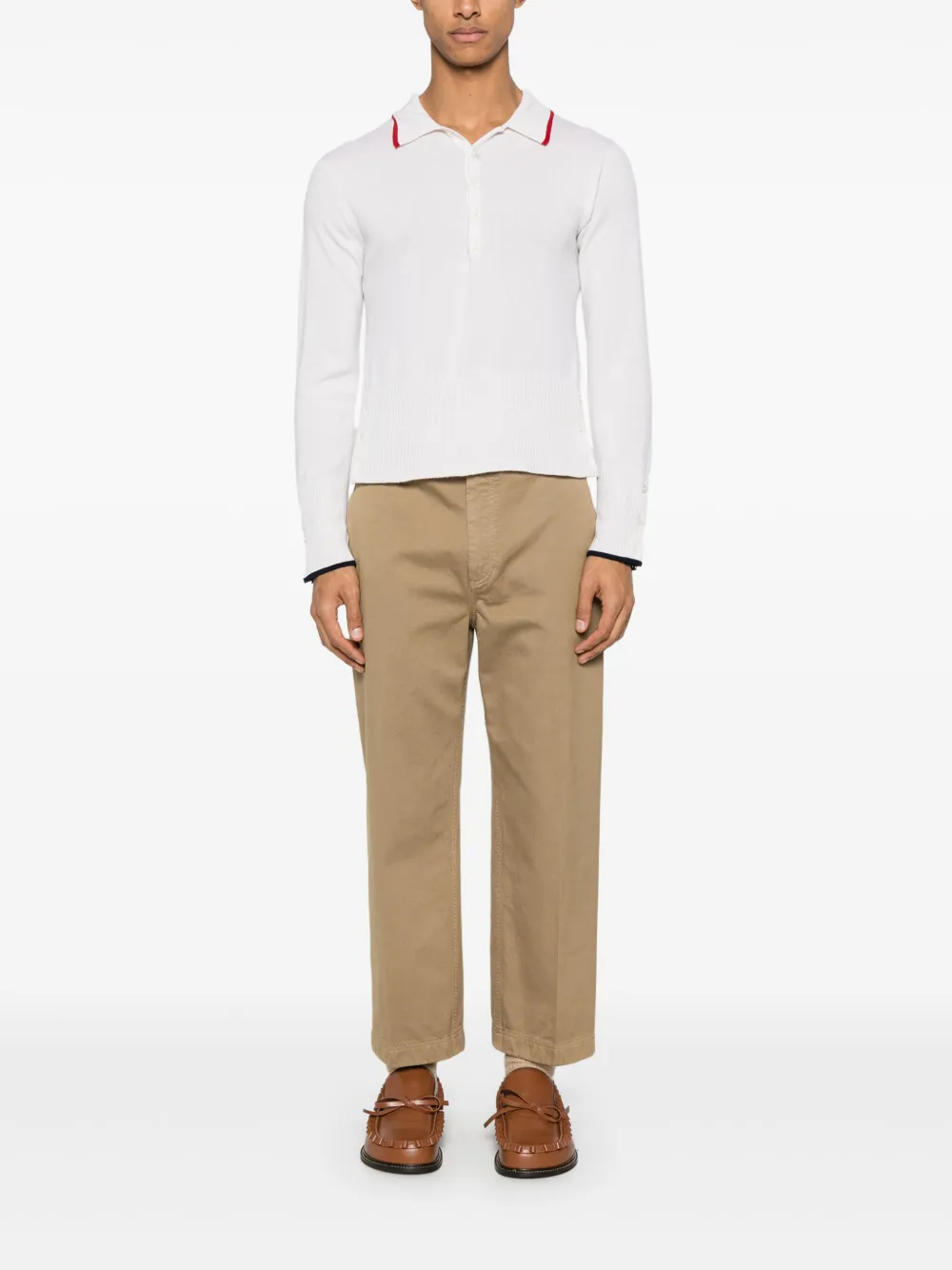 Thom Browne Kasjmier poloshirt met intarsia - Wit