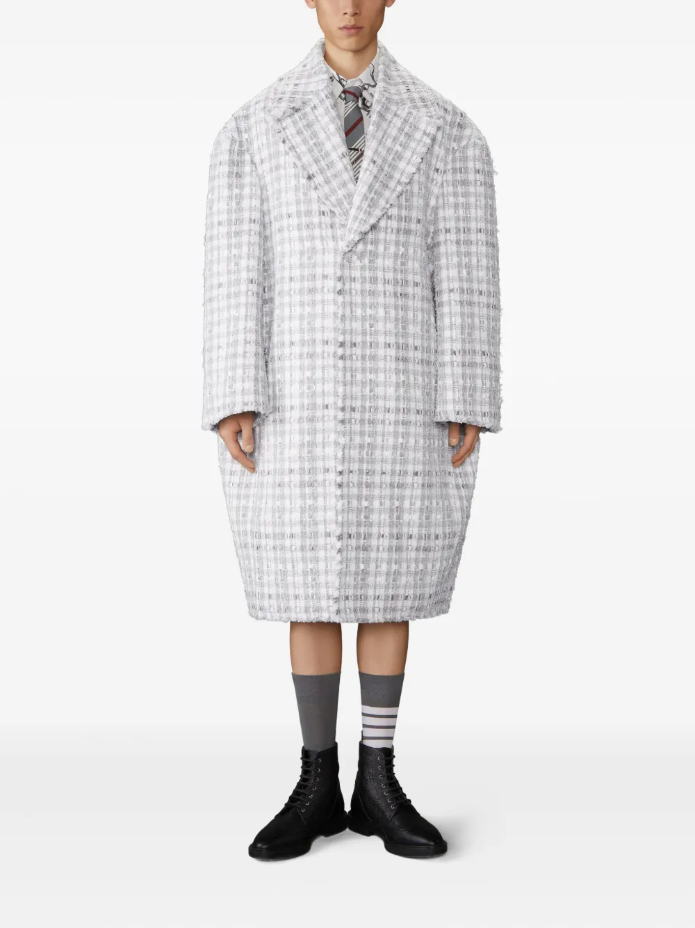 Thom Browne gingham-check tweed coat | Double Breasted Coats | Image 2