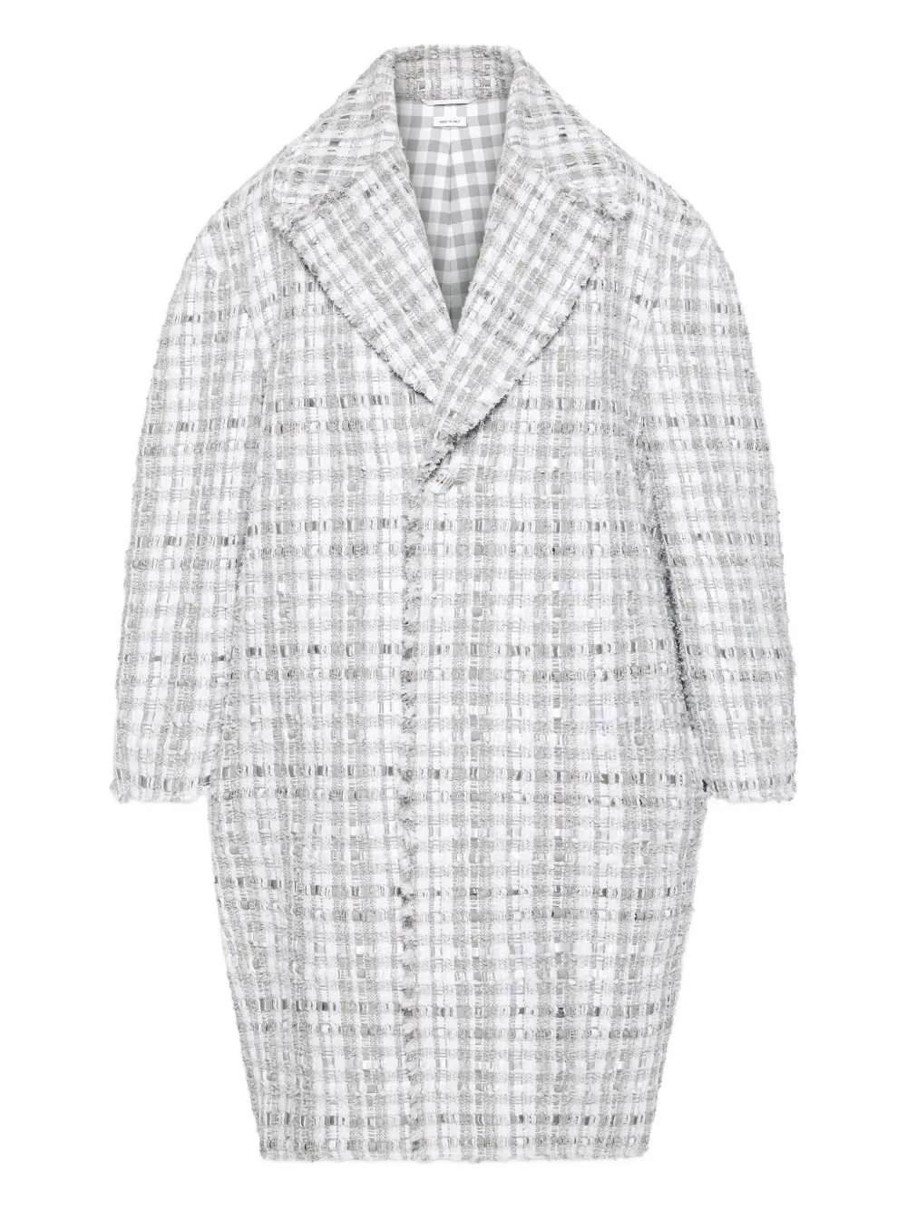 Thom Browne gingham-check tweed coat | Grey | Image 1