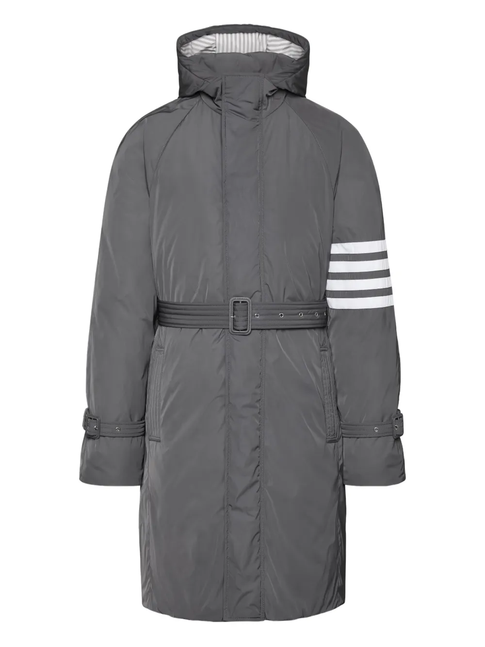 Thom Browne 4-bar hooded down parka | Grey | Image 1