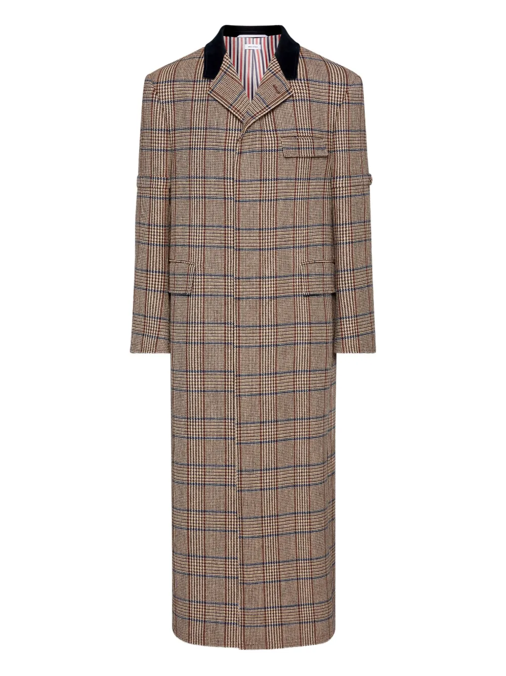 Thom Browne check-pattern coat | Brown | Image 1