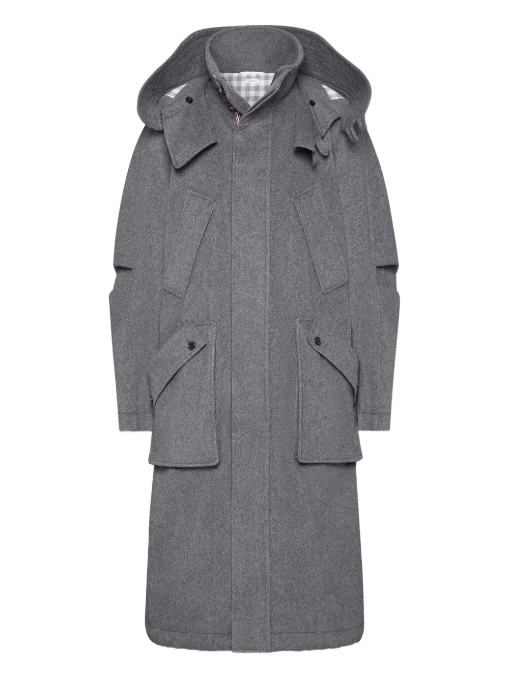 Thom Browne detachable-hood coat | Grey | Image 1