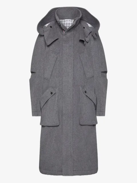 Thom Browne 羊绒防水连帽派克大衣