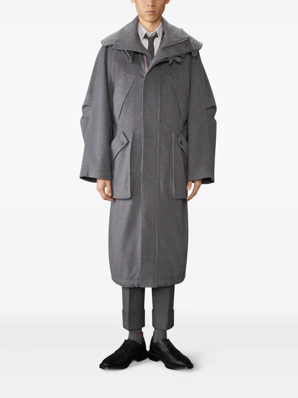 Thom Browne detachable-hood coat | Single Breasted Coats | Image 2