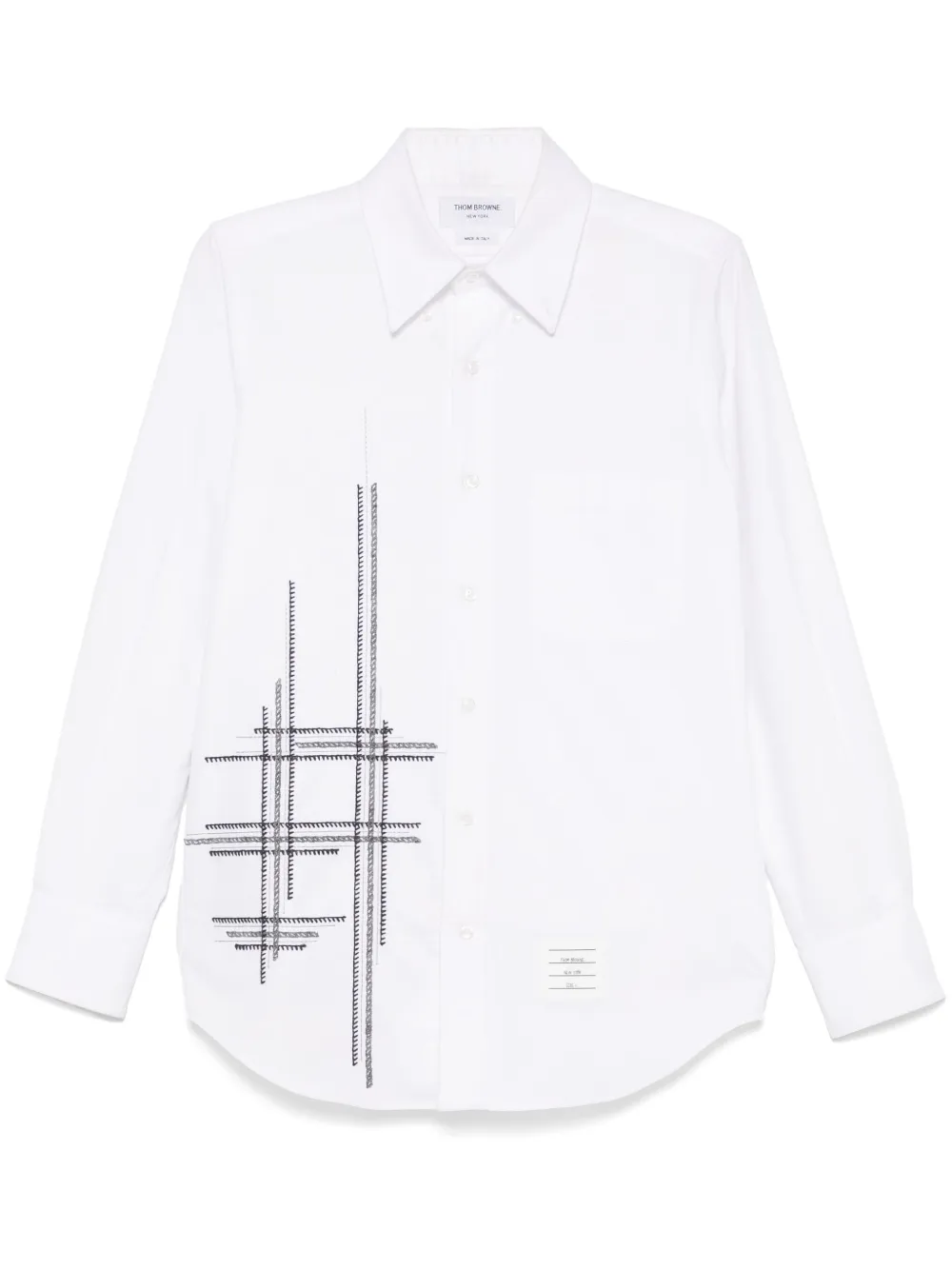 Thom Browne Overhemd met stiksels en ketting Wit