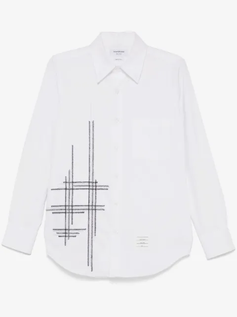 Thom Browne blanket-stitch degradé shirt