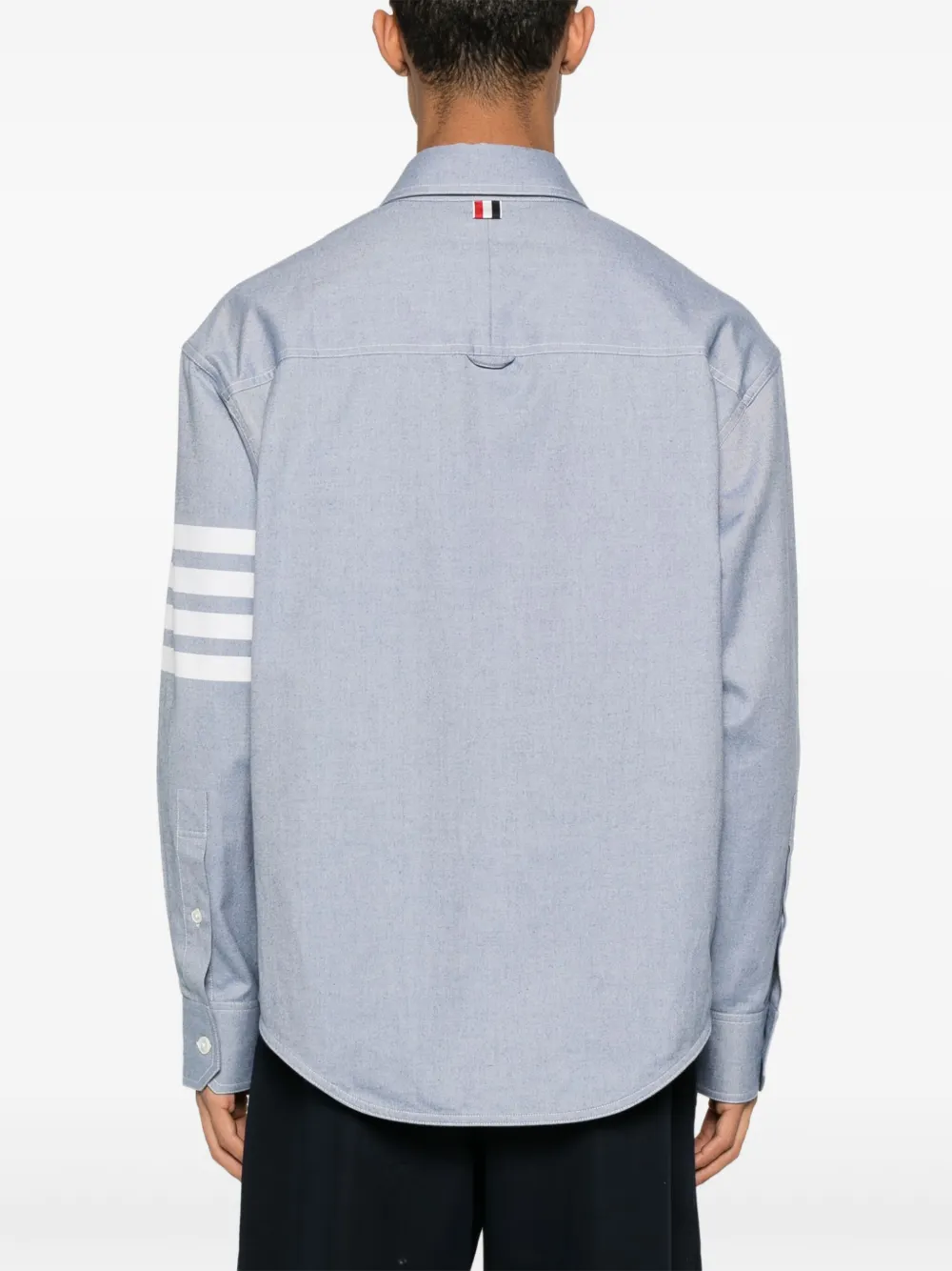 Thom Browne Straight Fit 4 Bar Shirt In Blue