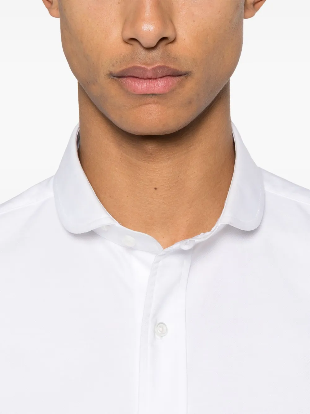 Thom Browne Overhemd met geborduurde sjaalkraag Wit