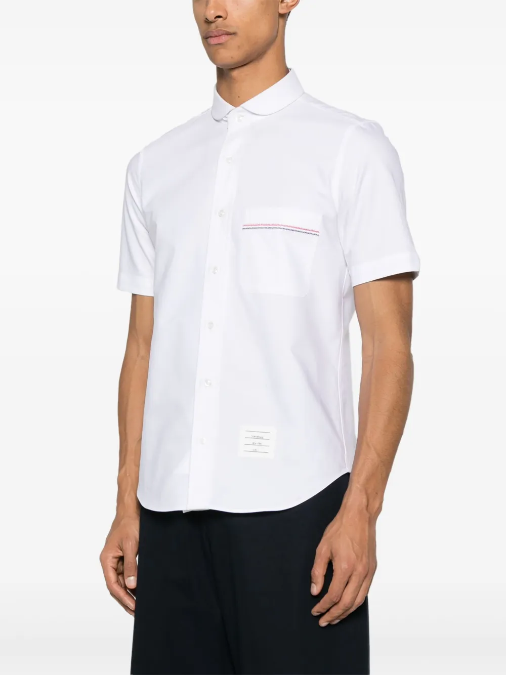 Thom Browne Overhemd met geborduurde sjaalkraag Wit