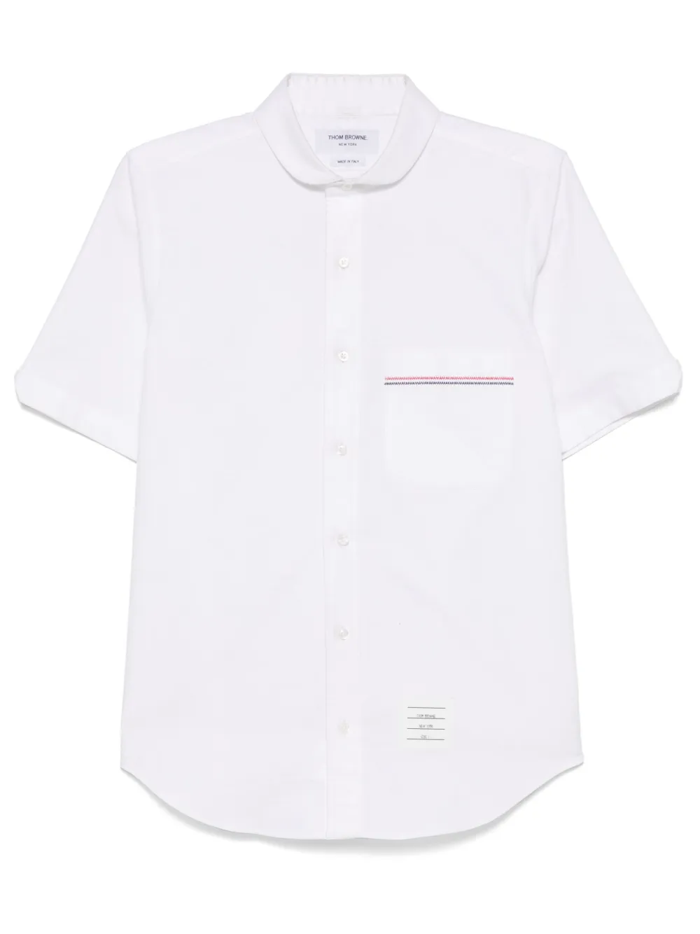 Thom Browne embroidered shawl-collar shirt | White | Image 1