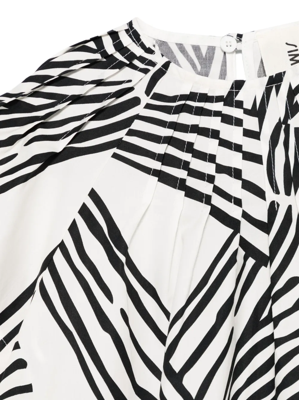 Simonetta Striped Cotton Blouse In White