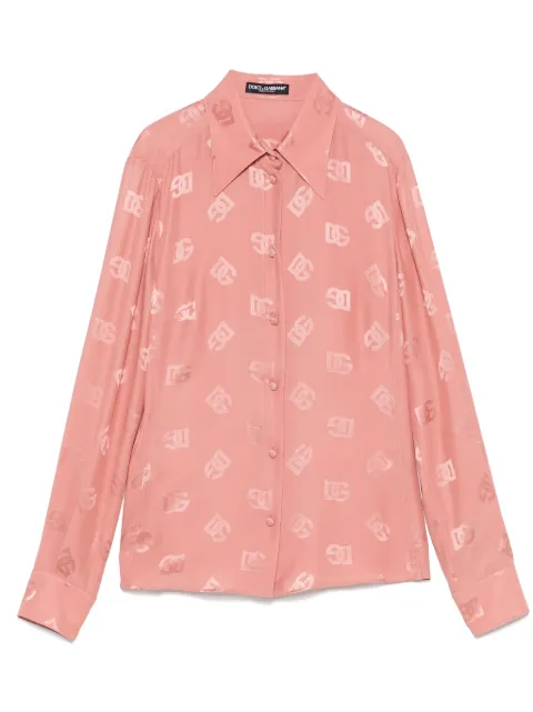 Dolce & Gabbana camisa con logo en jacquard