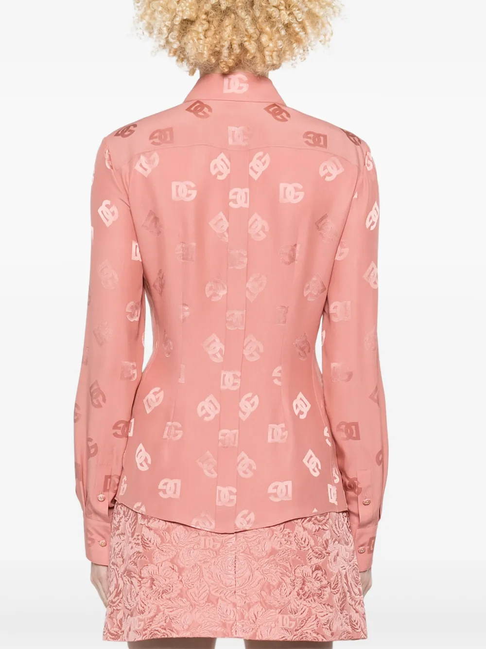 Dolce & Gabbana Blouse met logo jacquard Roze