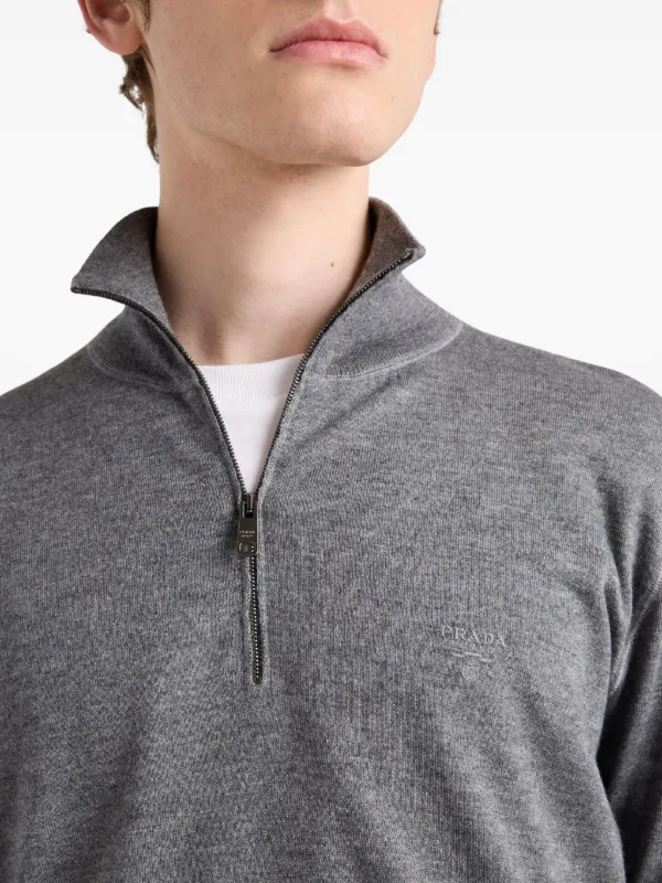 Prada half-zip Sweater | Grey | FARFETCH UK