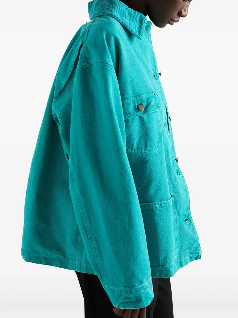 Prada Canvas truckerjack Blauw