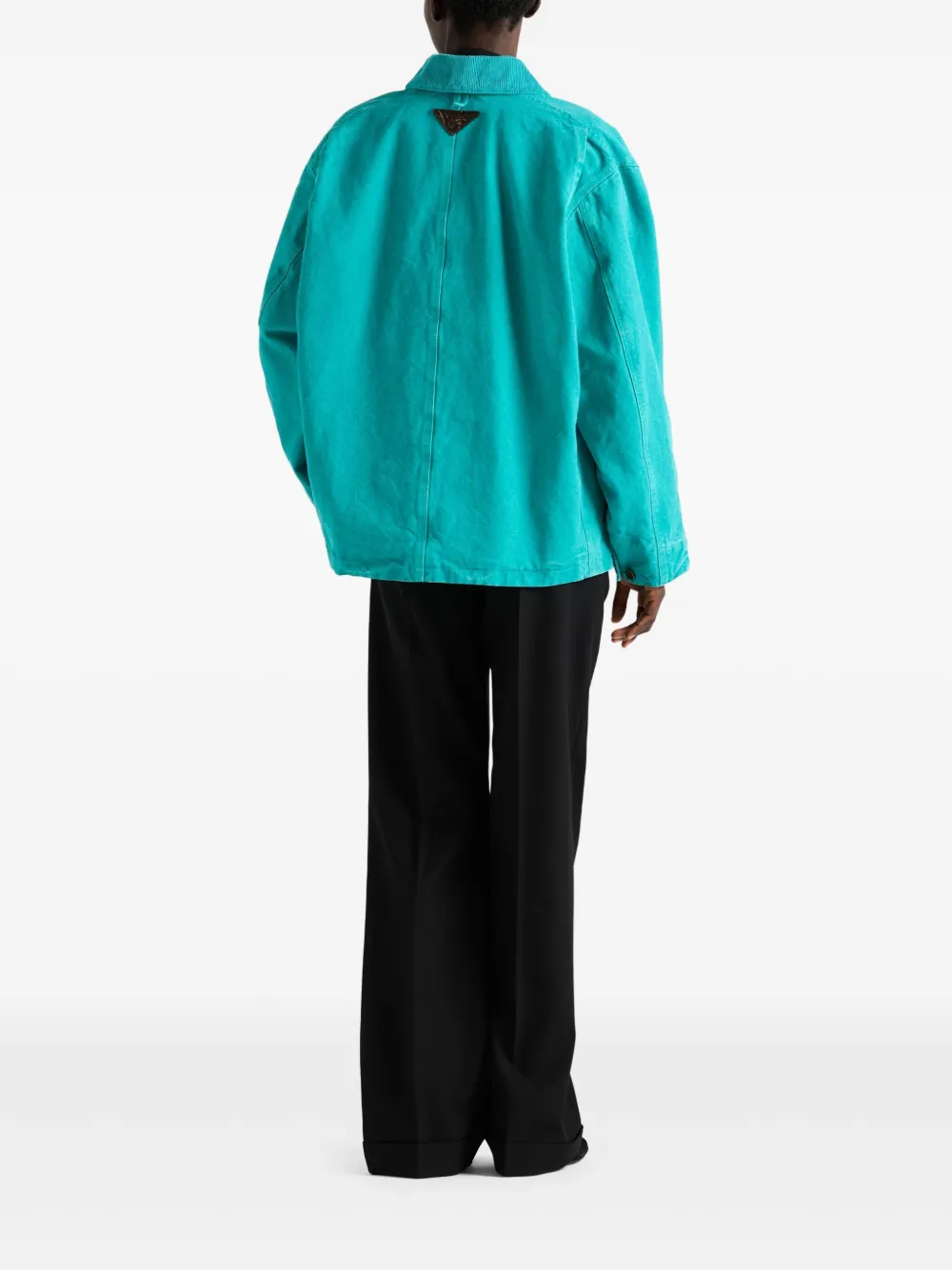 Prada Canvas truckerjack Blauw