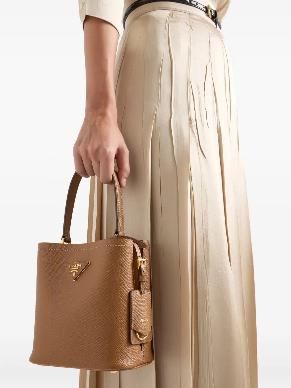 Prada Crêpe satijnen rok Beige