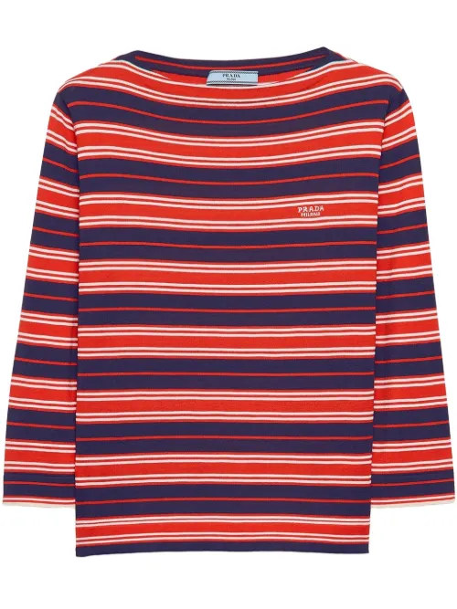 Prada t-shirt à rayures - Rouge - Prada - Modalova
