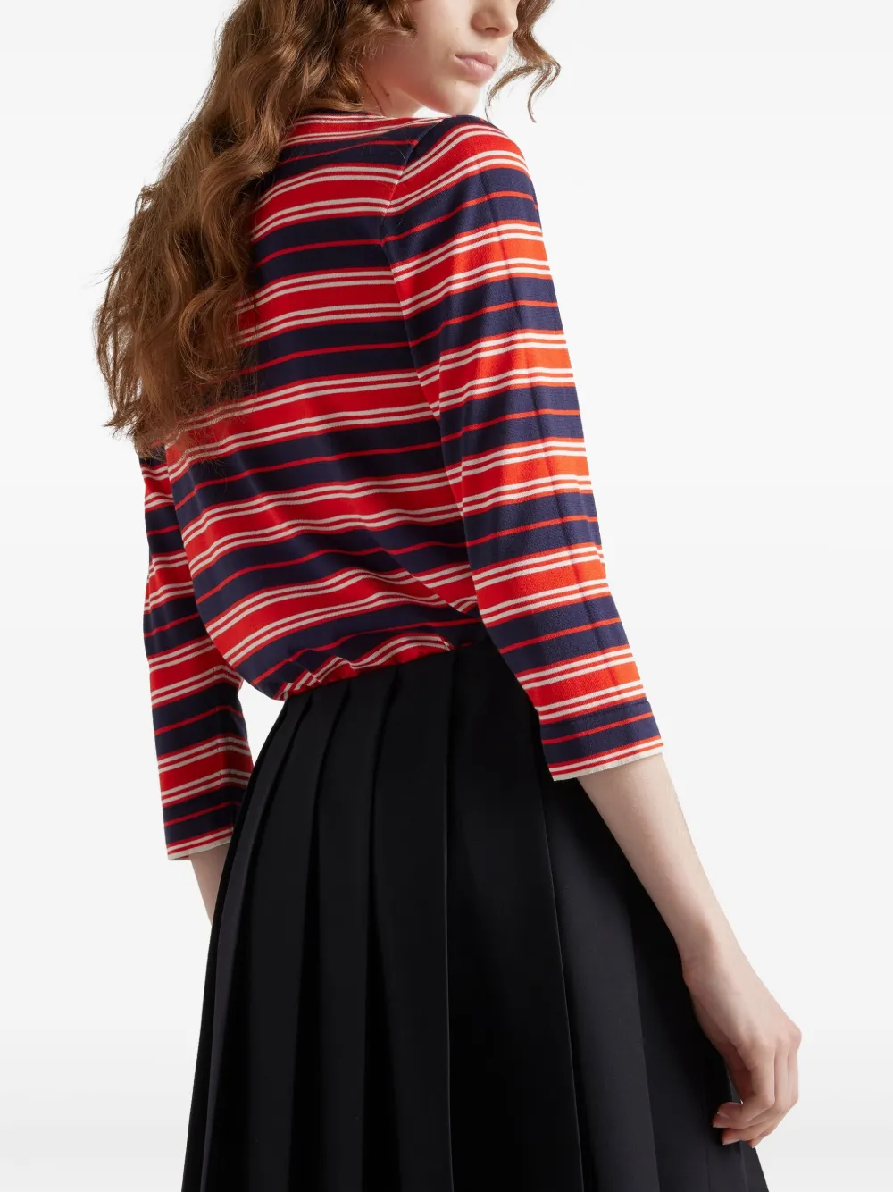 Prada Gestreept T-shirt Rood