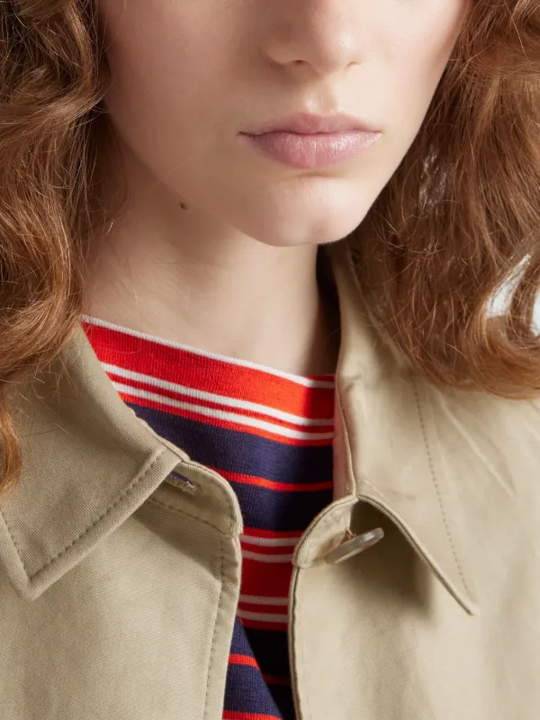 PRADA プラダ ストライプ スコットランドTシャツ Prada ロゴ ストライプ Tシャツ | ブルー | FARFETCH JP