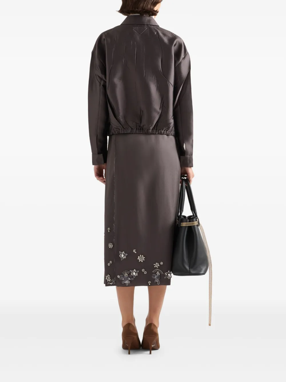 Prada Rok met kralen Grijs