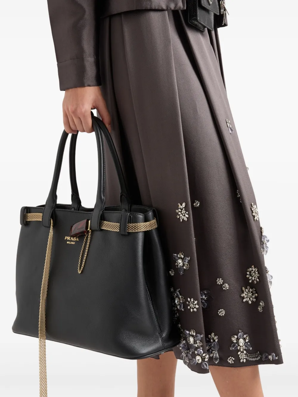 Prada Rok met kralen Grijs