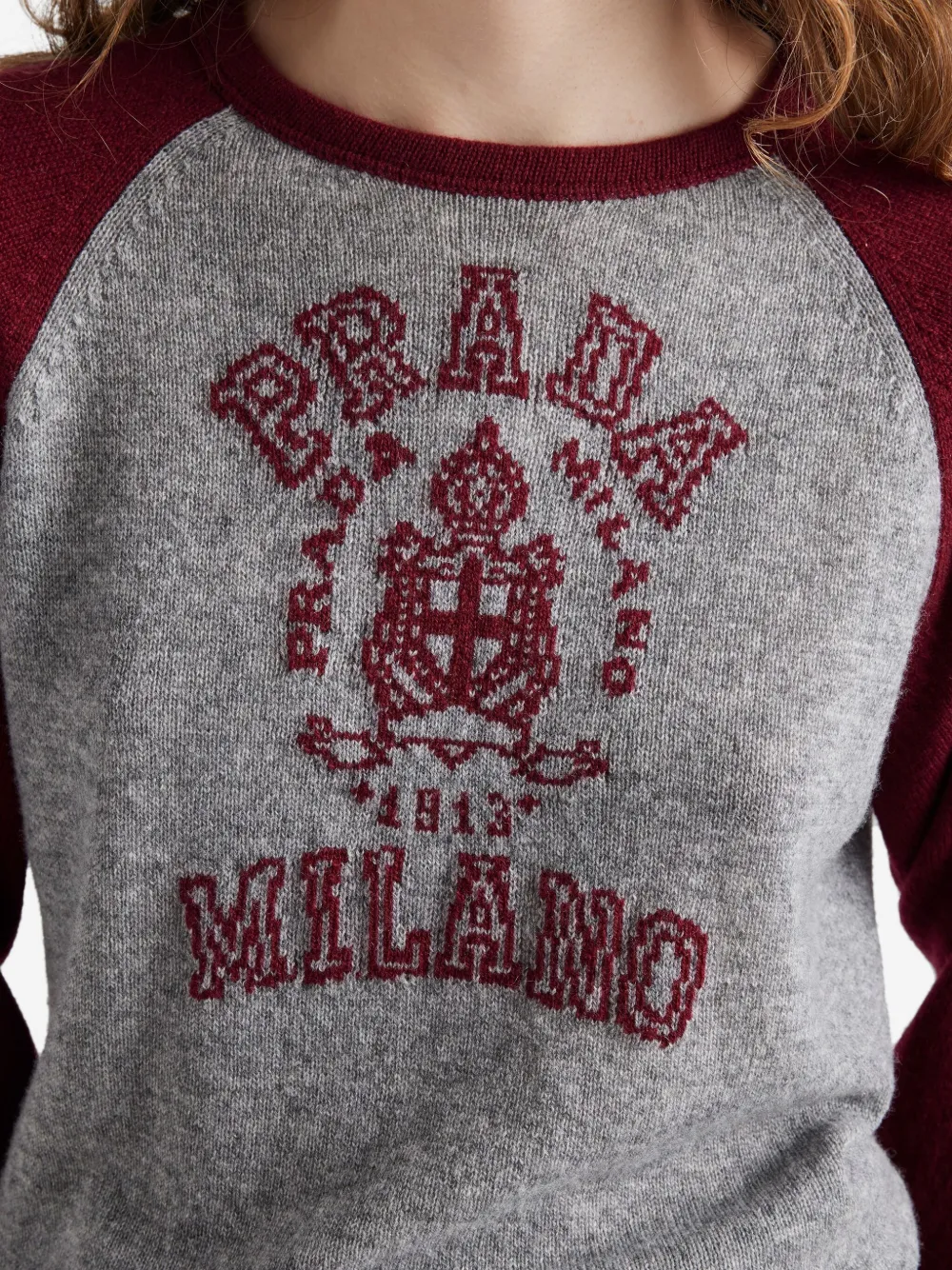 Prada Trui met logo-intarsia Grijs