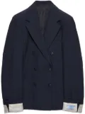 Prada double-breasted kid mohair blazer - Blue
