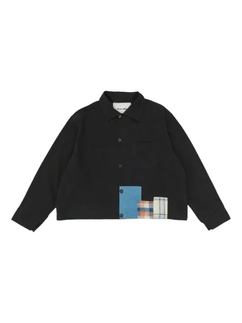 STORY mfg. patchwork-detail overshirt