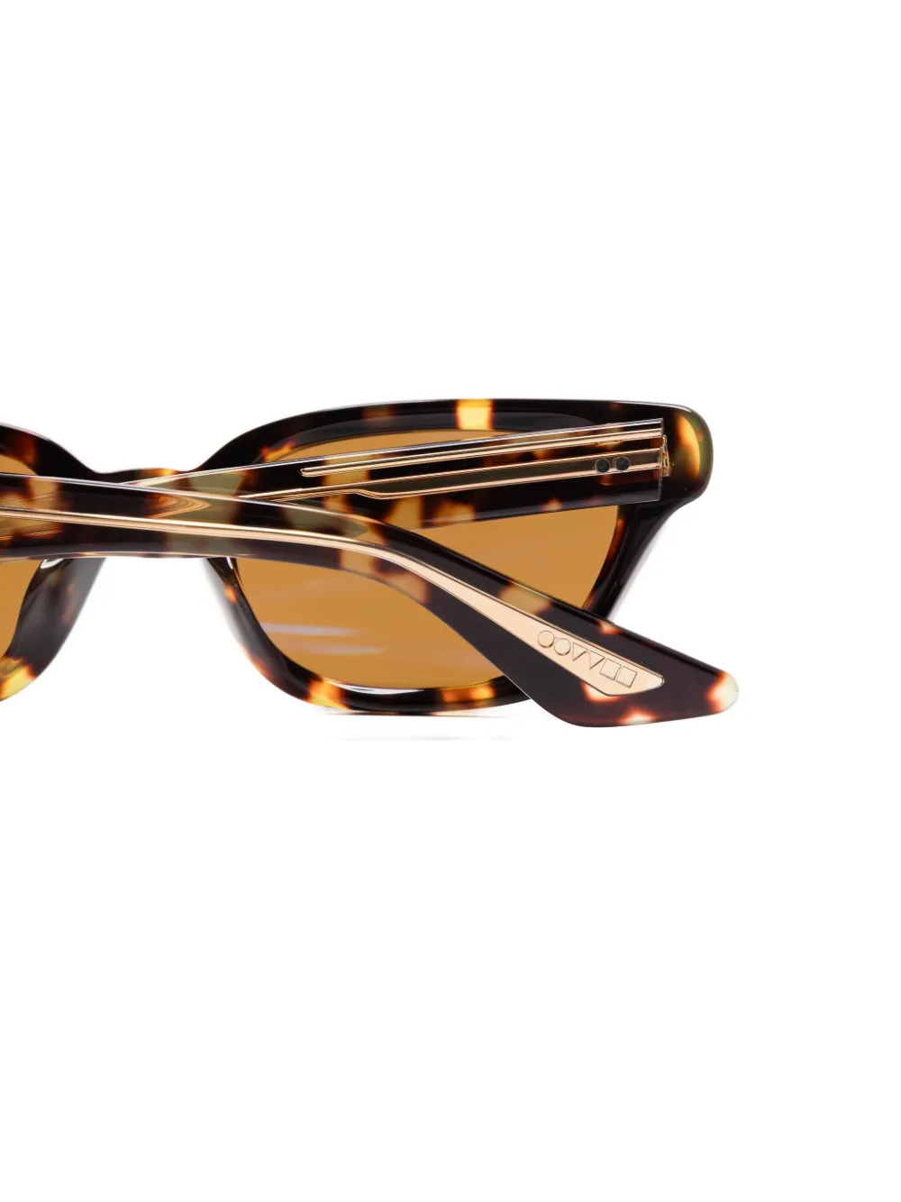Oliver Peoples 1983 C zonnebril met cat-eye montuur en schildpadschild design Bruin