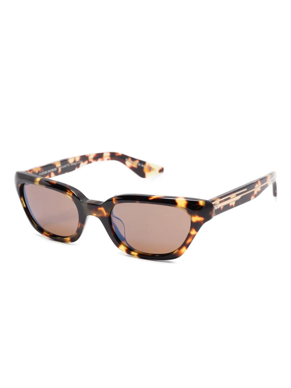 Oliver Peoples 1983 C zonnebril met cat-eye montuur en schildpadschild design Bruin