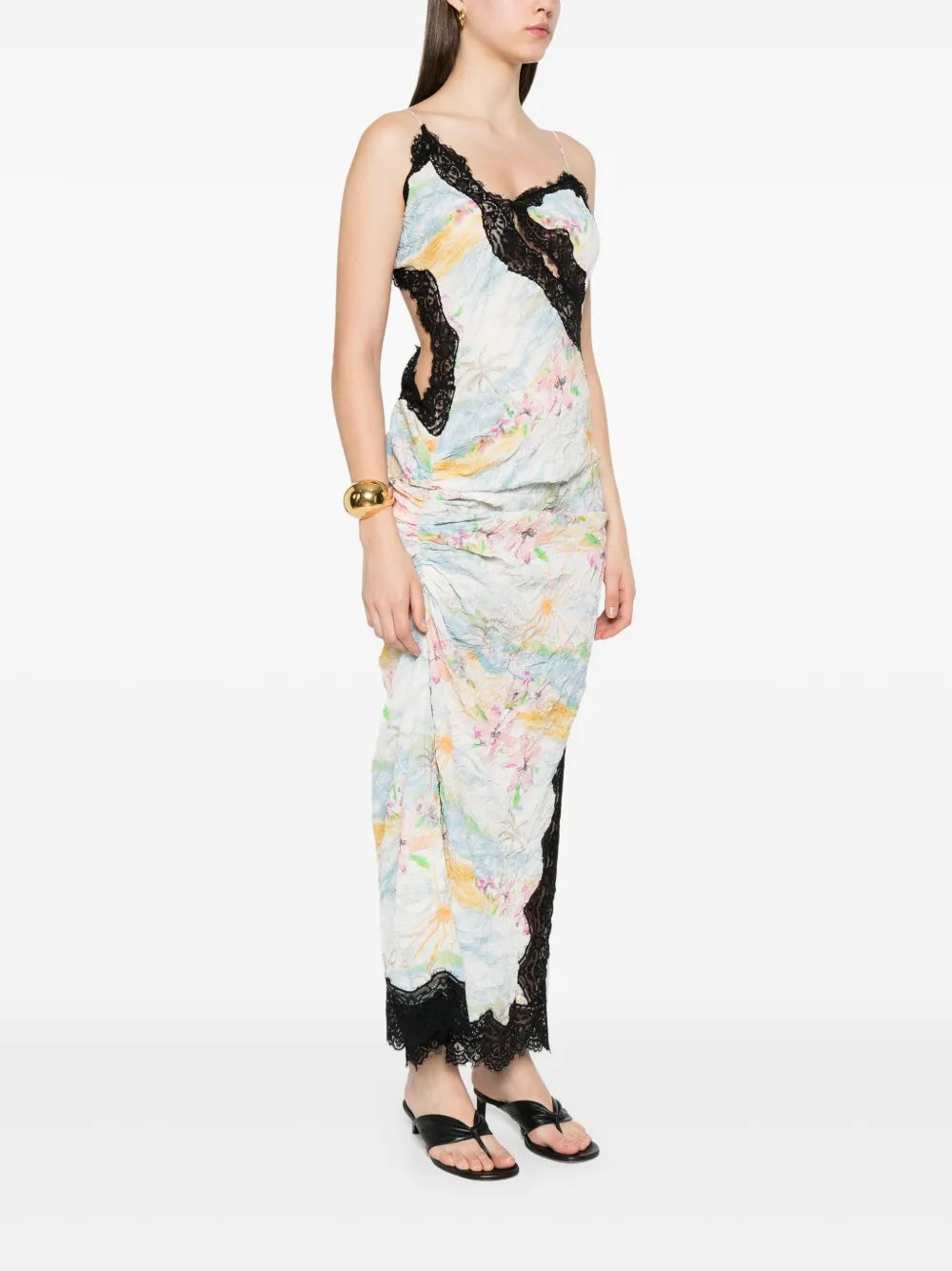 Christopher Esber Midi-jurk met bloemenprint Wit