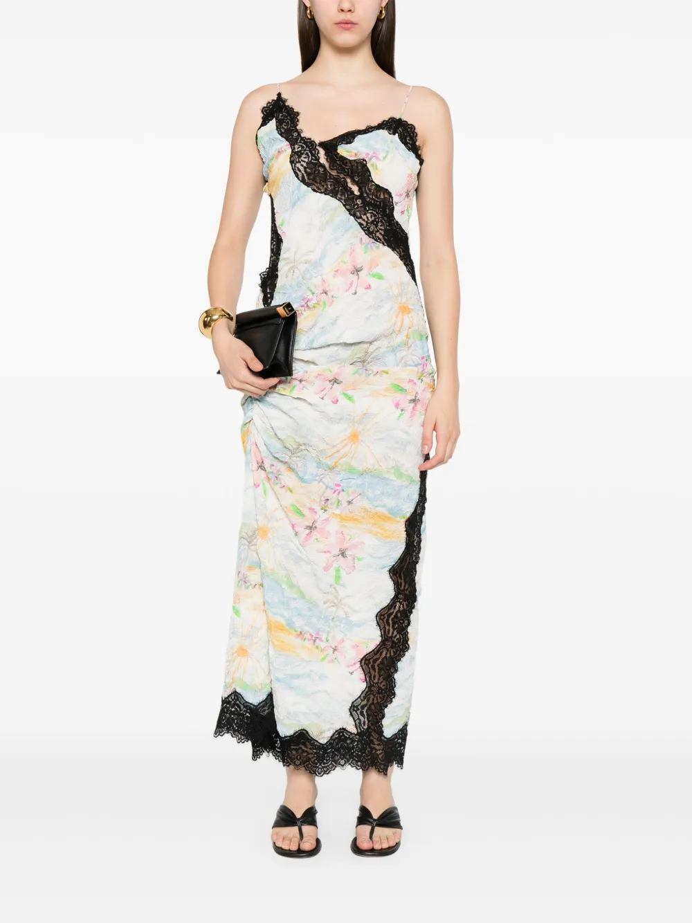 Christopher Esber Midi-jurk met bloemenprint - Wit